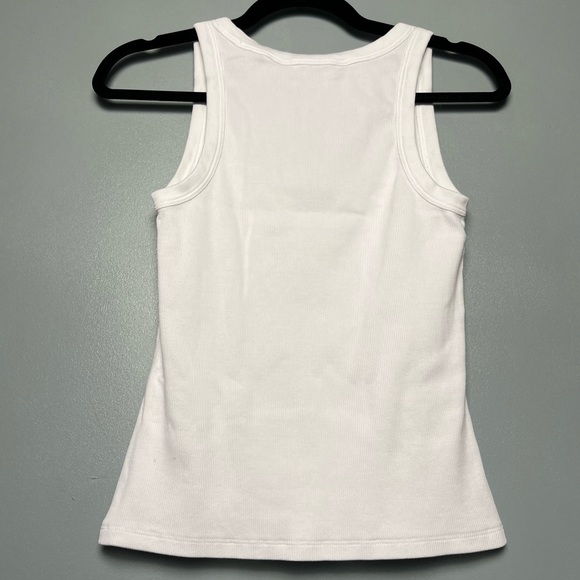 Veronica Beard Birke Cotton Classic White Tank Top Ribbed Scoop Neck Women’s S - Picture 2 of 7